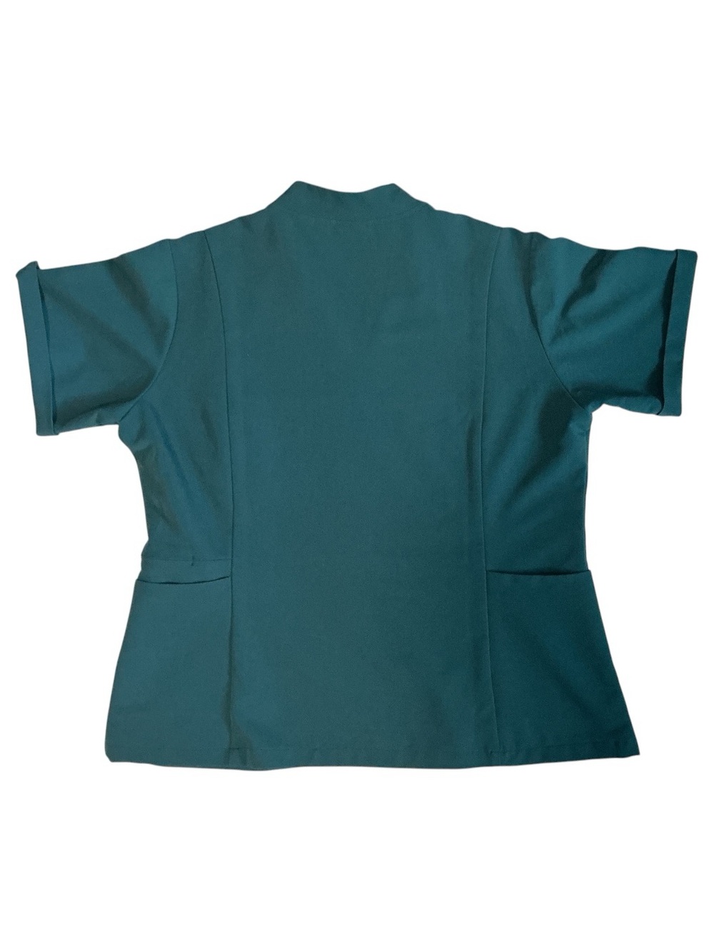Figs Teal Scrub Top Short-Sleeve Notched Collar - Picture 6 of 7